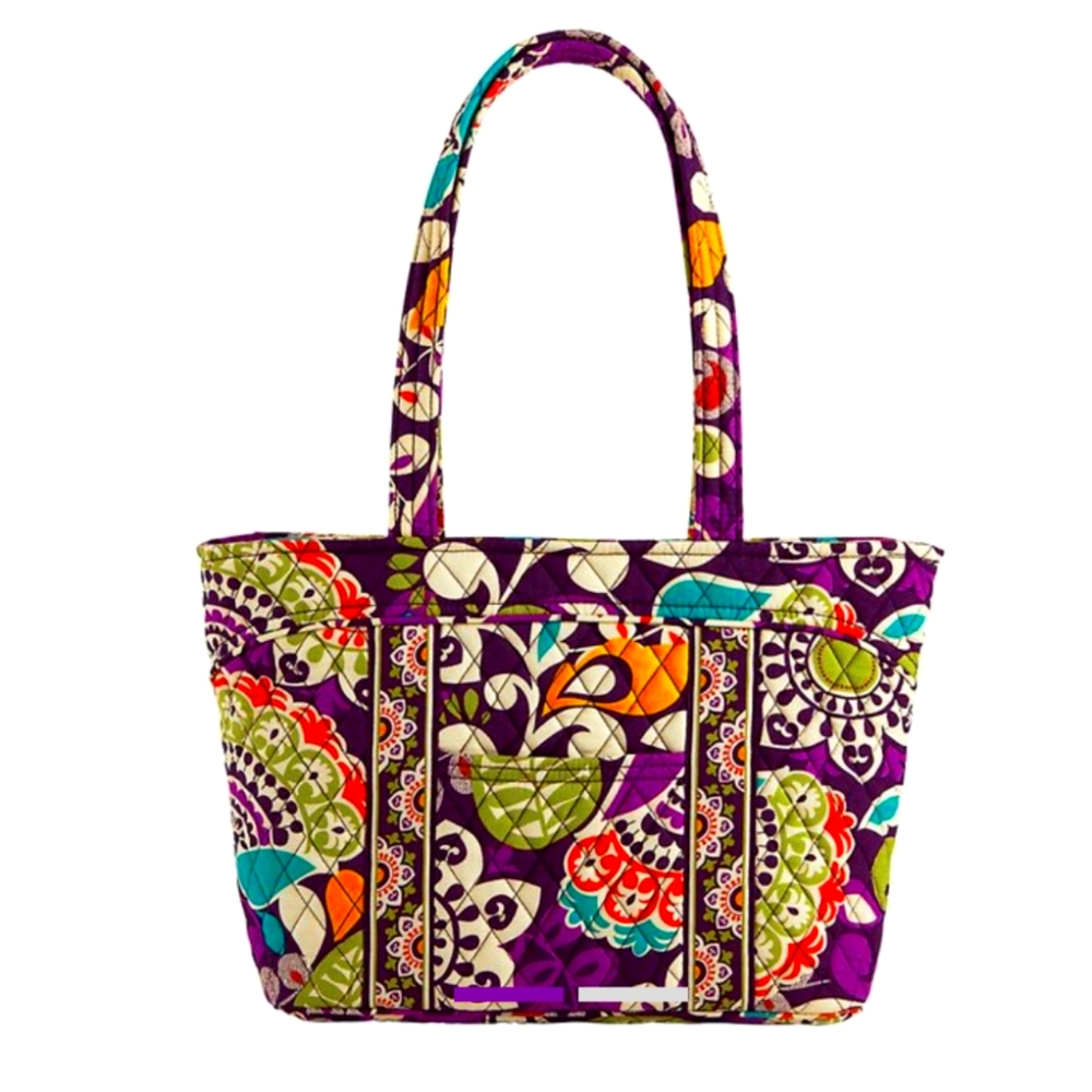 NWT Vera Bradley MANDY Tote Bag in RETIRED Plum Crazy Multi Color